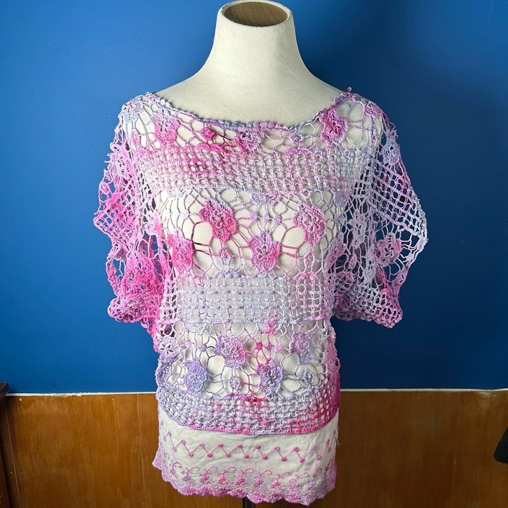 Tye dye crochet style top